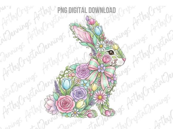 Download Spring Floral Easter Bunny Rabbit PNG - Bunny rabbit Collection