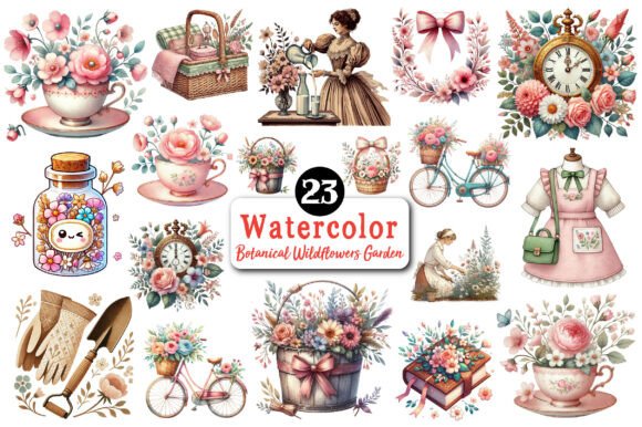 Download Botanical Wildflowers Garden Clipart - Premium Resources